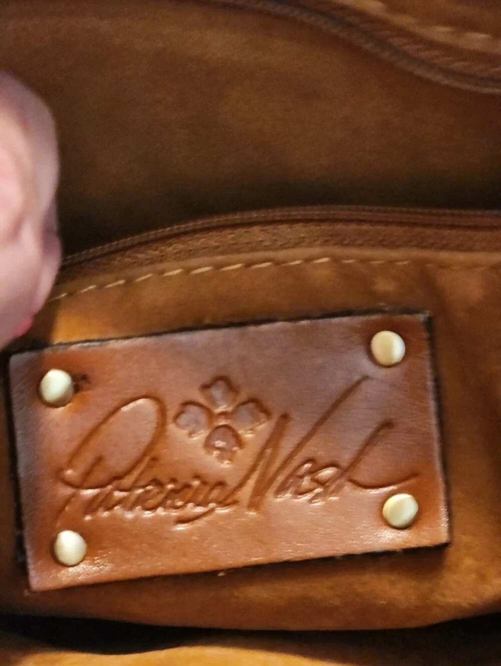 Patricia Nash 10th Anniversary Brown Tooled Leather Tassel Bag Fall 2010 Collect
